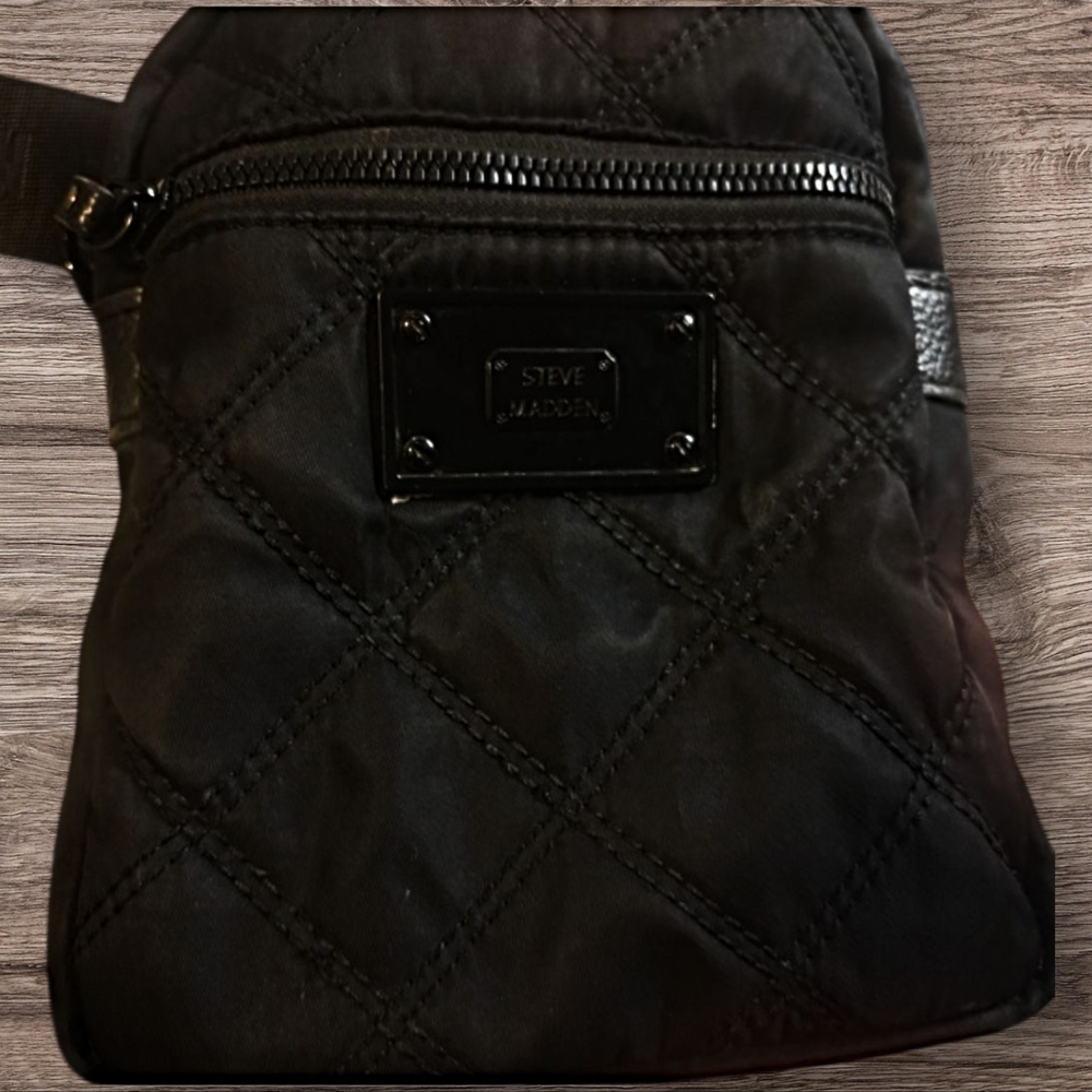 Steve Madden Black Quilted Backpack